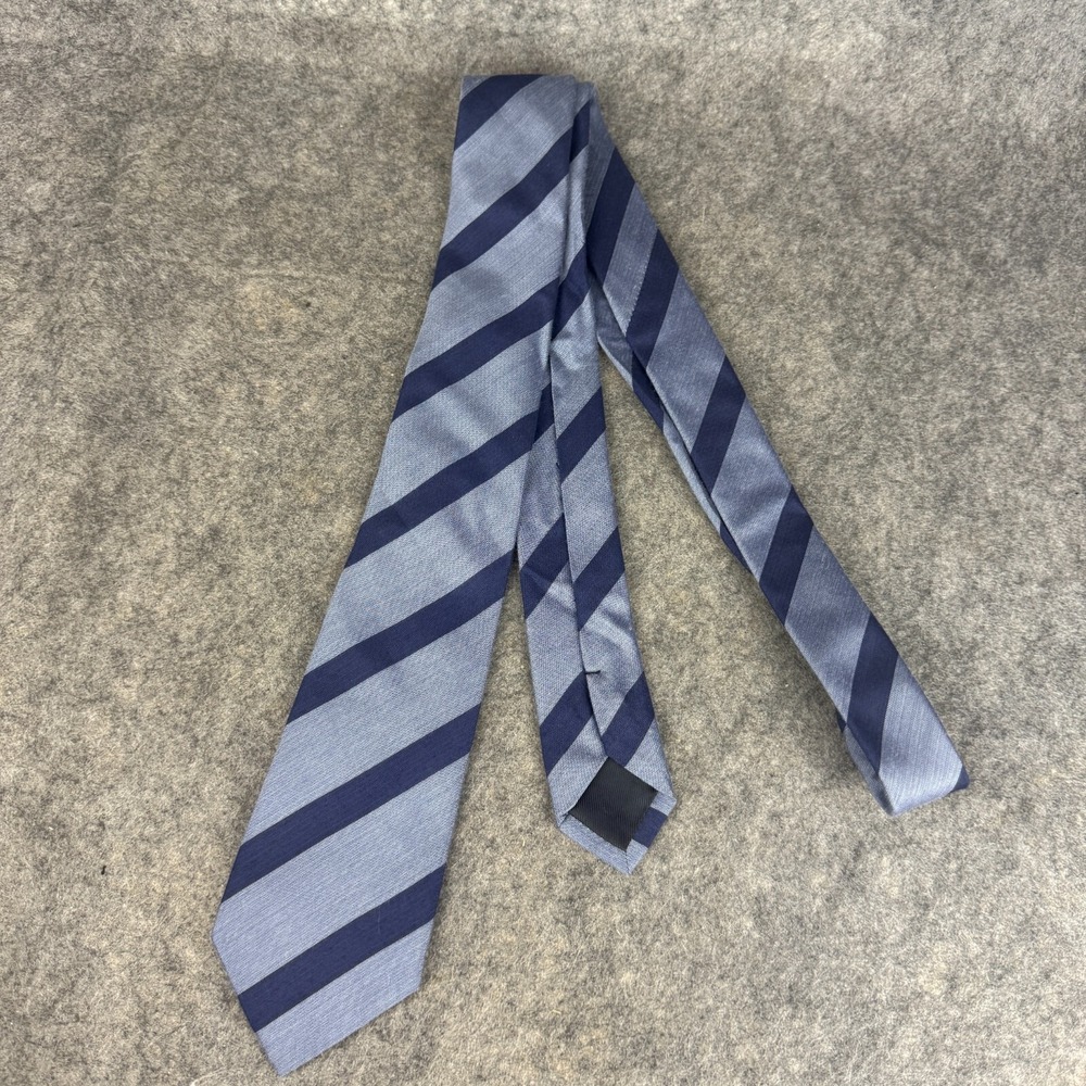 Banana Republic Blue Textured Stripes Nanotex Stain Resistant Silk Blend Tie